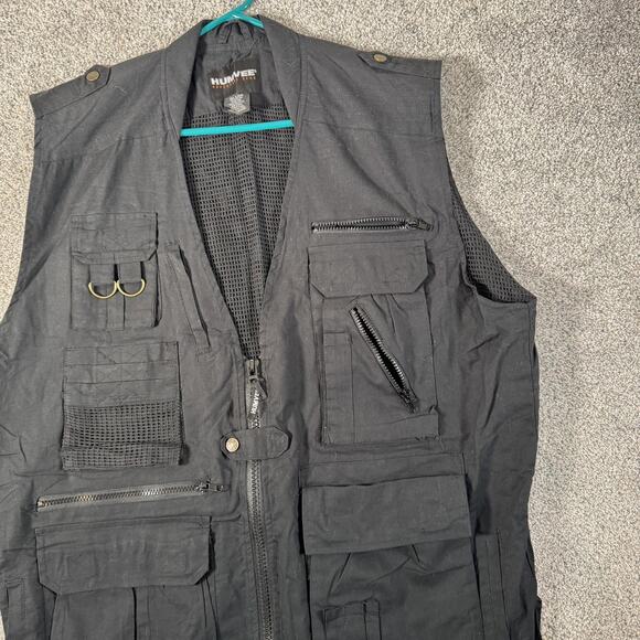 Humvee Adventure Gear Vest Mens XL Black Utility Photography Safari Mesh Pockets - Picture 9 of 13